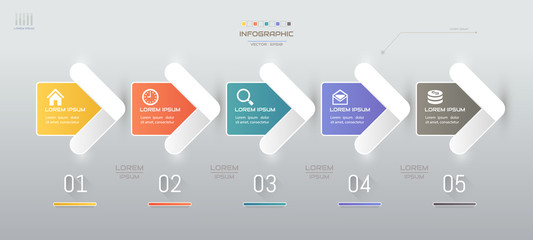 Infographics design template with icons, process diagram, vector eps10 illustration