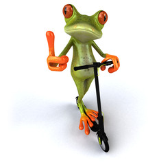 Fun 3D green cartoon frog