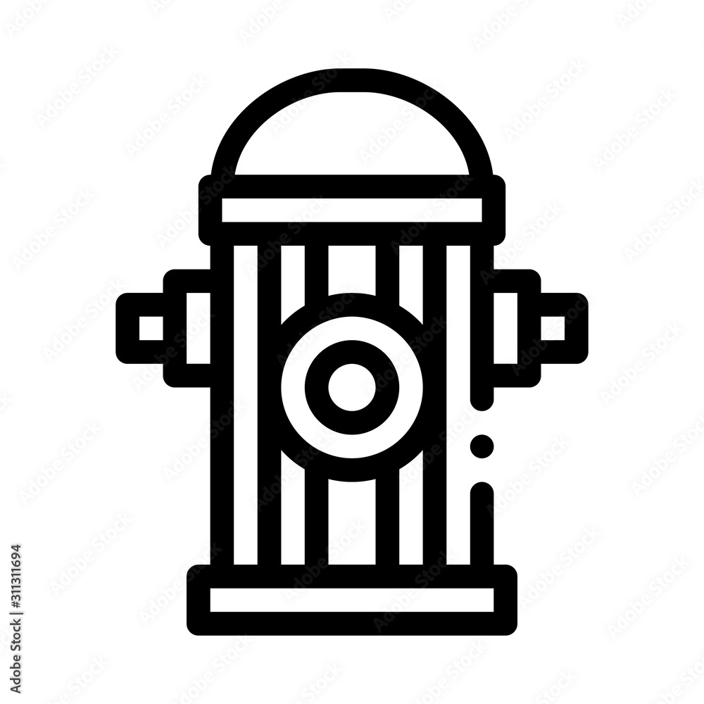 Sticker Fire Street Hydrant Icon Vector. Outline Fire Street Hydrant Sign. Isolated Contour Symbol Illustration