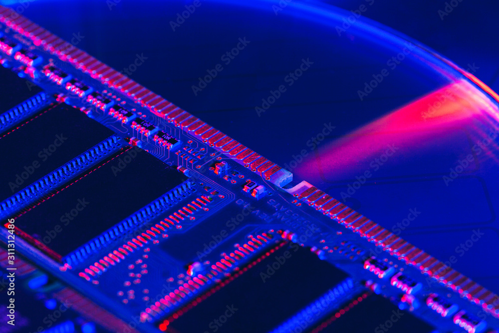 Poster computer random access memory (ram) close up
