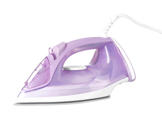 Electric iron on white background