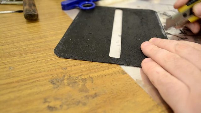 Leather craft work. Video footage manufacturing