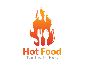 Hot food fire logo design inspiration