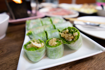 Vietnamese food Fresh Spring Rolls pork