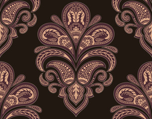 Vector damask seamless pattern element. Classical luxury old fashioned damask ornament, royal victorian seamless texture for wallpapers, textile, wrapping. Exquisite floral baroque template.