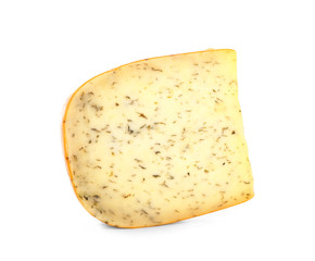 Naklejka premium Tasty cheese on white background