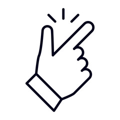 concept make flicking fingers. snap of the fingers icon. linear trend simple okey easy symbol
