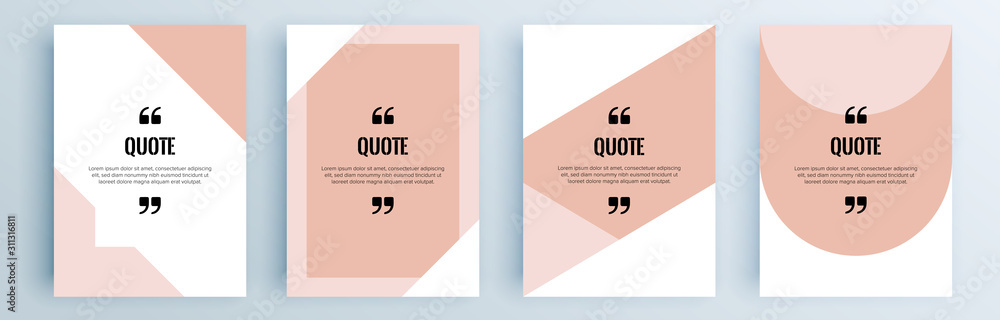 Aufkleber quote frames blank templates set. text in brackets, citation empty speech bubbles, quote bubbles. te