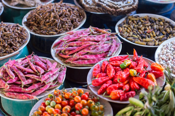 Vegetables at local Kohima market, Nagaland, India