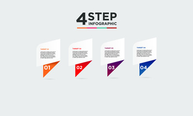 4 step infographic element. Business concept with 4 options and number, steps or processes. data visualization. Vector illustration.