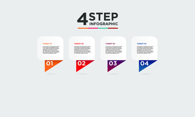 Obraz premium 4 step infographic element. Business concept with 4 options and number, steps or processes. data visualization. Vector illustration.
