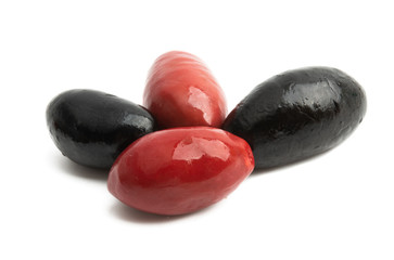 red olives isolated