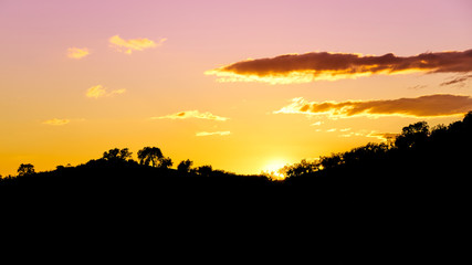 Fototapeta na wymiar Sunset over the Mountain Range, Andalucia