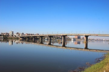 Fototapeta na wymiar Bridge over the river Nile in Egypt