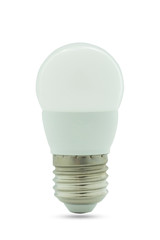 Close-up of White light bulb isolated on white background with clipping path.