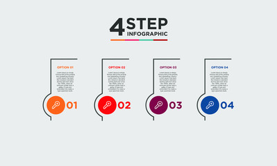 4 step infographic element. Business concept with 4 options and number, steps or processes. data visualization. Vector illustration.