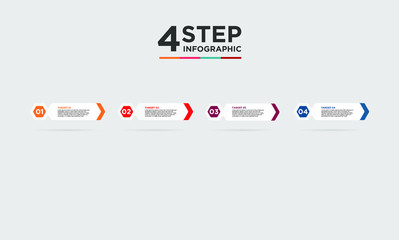 4 step infographic element. Business concept with 4 options and number, steps or processes. data visualization. Vector illustration.