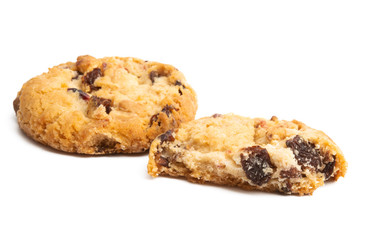 cookies with chocolate drops Isolated
