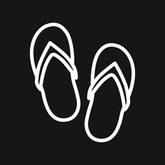 Flip flops icon isolated on background, vector symbol