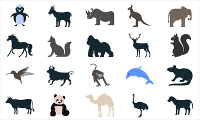Animal vector icon pack for wildlife and nature-themed designs