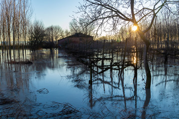 flood overflowing rivers hydrological failure modena italy