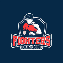 fighters boxing club vector badge logo sport t shirt design