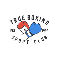 true boxing sport club design t shirt poster glove illustration