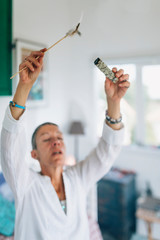 Smudging or Space Cleansing with Sage for Removal of Negative Energies, Spirituality and Health