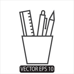 pencil stand icon design vector template