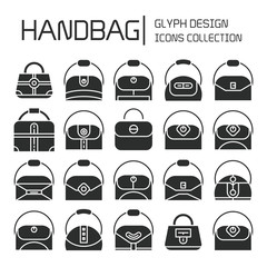 Fototapeta premium handbag and pouch icons glyph design