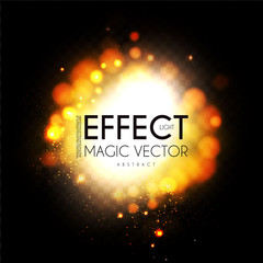 Bokeh Effect on transparent background. Shining design. Explosion and light decoration.
