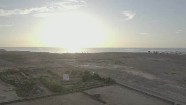 El Cotillo Fuerteventura. Aerial at the Coast at Volcano Island. Canary Islands, Spain