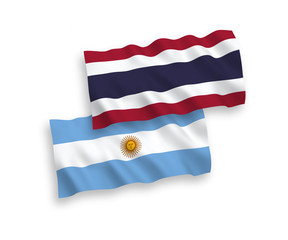 Flags of Argentina and Thailand on a white background