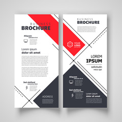 Flyer set brochure design template header cover stripes theme red color
