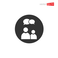 Talking People Icon Design Illustration