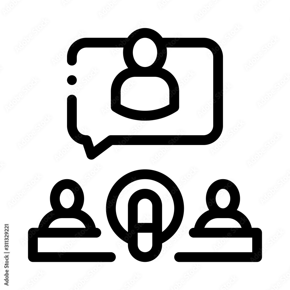 Poster microphone and hosts icon vector. outline microphone and hosts sign. isolated contour symbol illustr