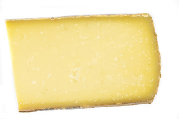 cantal slice on a white background
