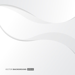 White Modern Fluid Background Composition with Waves and Shadows