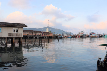 Bang Saray fishing boat harbor Thailand