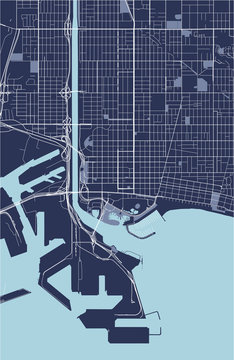 map of the city of Long Beach, California, USA