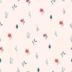 Seamless pattern Vector floral design with roses . Romantic background print
