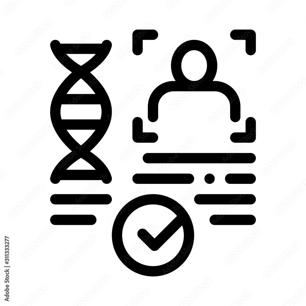 Poster confirmation dna file icon vector. outline confirmation dna file sign. isolated contour symbol illus