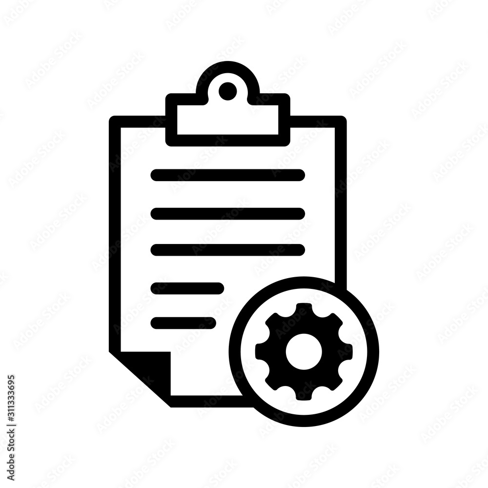 Poster technical check list vector icon. checklist clipboard illustration sign. specification symbol.