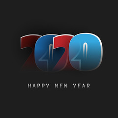 Best Wishes - Abstract Modern Style Happy New Year Greeting Card or Background, Creative Design Template - 2020