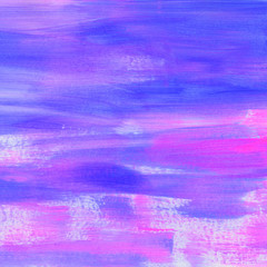 Blue and purple abstract watercolor paint stains on white background. Colorful hand drawn wallpaper for your design. Bright gouache backdrop.