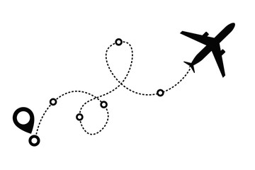Airplane line path vector