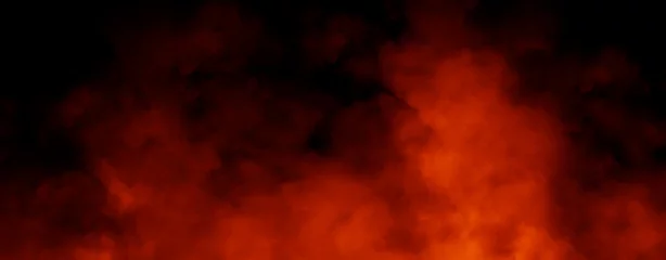 Fotobehang Panoramisch uitzicht mistige brand rook achtergrond. Abstracte textuuroverlays voor copyspace. Voorraad illustratie. © Victor