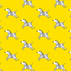 Pattern with zebras. Vector ornament with animal zebras.