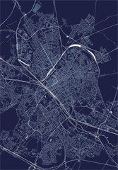 map of the city of Reims, Marne, Grand Est, France