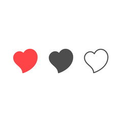 Heart icon in different styles